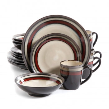 Gibson Elite Lewisville 16-Piece Dinnerware Set, Red