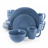 Gibson Rowland 16 Piece Stoneware Round Dinnerware Set in Blue