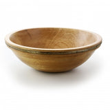 Gibson Elite Pinehurst 11 Inch Wood Serving Bowl with Metallic Brass Trim