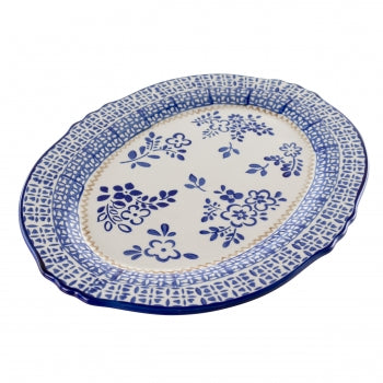 Meritage Botany 14.5 Inch Oval Stoneware Serving Platter