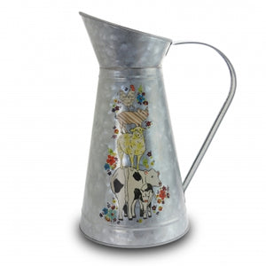 Urban Market Life on the Farm 1.05 Gallon Metal Pitcher with Farm Print