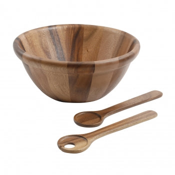 Gibson Elite Walnut 3-Piece Edged Bowl With 2 Servers Set, Wood