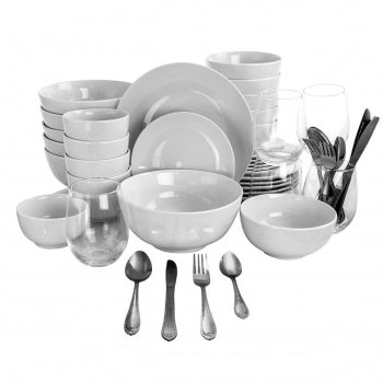 Gibson All U Need 60 Piece Ceramic Dinnerware Combo Set with Drinkware and Flatware