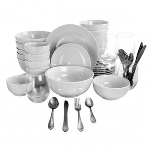 Gibson All U Need 60 Piece Ceramic Dinnerware Combo Set with Drinkware and Flatware