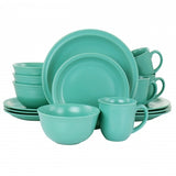 Gibson Home 16 Piece Siam Stoneware Dinnerware Set in Green