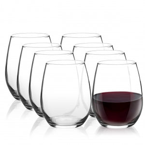 Pasabahce Amber 8 Piece 19 Ounce Stemless Wine Glass Set