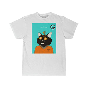 Unisex G #31 "Bitcoin Ballin' Black Cat Copycat" White T-Block by minttblocks (GBC Short Sleeve NFT Tee)