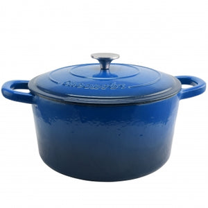 Crock Pot Artisan 7 Quart Round Cast Iron Dutch Oven in Sapphire Blue