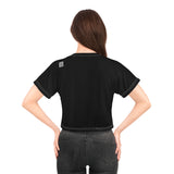 Women's BLUE ALIEN 1.1 Black Crop T-Block by minttblocks (BLUE ALIEN Short Sleeve NFT CropTee)