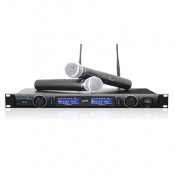 Technical Pro Professional UHF Dual Wireless Microphone System- Black