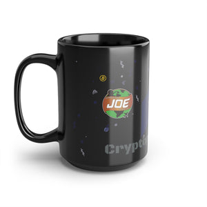 Black GC Joe Cryptopreneurial Epaulet Coffee or Tea Mug, 15oz Bitcoin Version