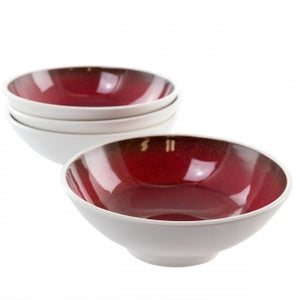 Studio California Cobalt Bay 4 Piece 7.5 Inch Melamine Bowl Set in Red