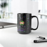 Black GC Joe Space Cadet V3 Epaulet Coffee or Tea Mug, 15oz Magic Mushrooms Version