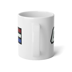 White Jumbo Joe Mug, 20oz with GC JOE HERO logo