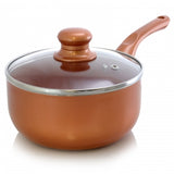 Better Chef 1.5 Qt. Copper Colored Ceramic Coated Saucepan with glass lid