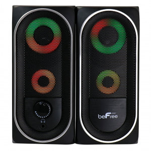 beFree Sound 2.0 Computer Gaming Speakers with LED RGB Lights