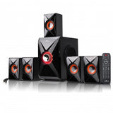 beFree Sound 5.1 Channel Surround Sound Bluetooth Speaker System- Orange