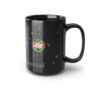 Black GC Joe Cryptopreneurial Epaulet Coffee or Tea Mug, 15oz Bitcoin Version