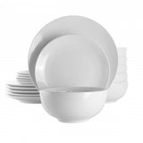 Elama Luna 18 Piece Porcelain Dinnerware Set in White