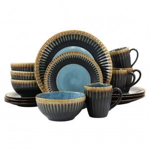 Elama Tavilla 16 Piece Round Stoneware Dinnerware Set in Multi Color