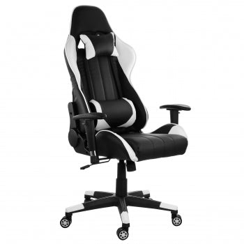 GameFitz Gaming Chair in Black and White Trim