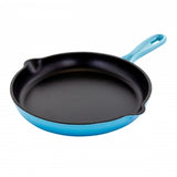 MegaChef Round 10.25 Inch Enameled Cast Iron Skillet in Blue