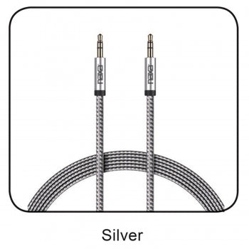 6 Ft. 2-Tone Braided Auxiliary Cable-SILVER