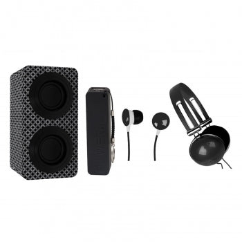 Naxa Portable Bluetooth® Stereo Speakers Entertainment Pack-Black