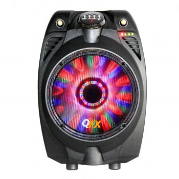 QFX 6.5" Battery Powered Bluetooth Party Speaker With FM Radio and USB/TF, Black