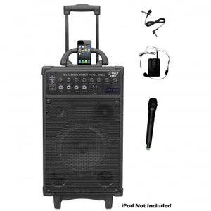 Pyle 800 Watt Dual Channel Wireless Rechargeable Portable PA System W/ iPod/iPhone Dock and More