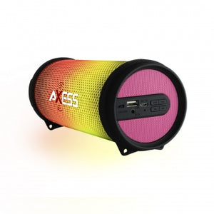 Axess HIFI Bluetooth Media Speaker with Colorful RGB Lights in Pink