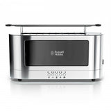 Russell Hobbs Stainless Steel 2 Slice Long Toaster with Black Glass Accent