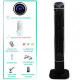 Vie Air 50 Inch Luxury Digital 3 Speed High Velocity Tower Fan with Fresh Air Ionizer and Remote Control in Black